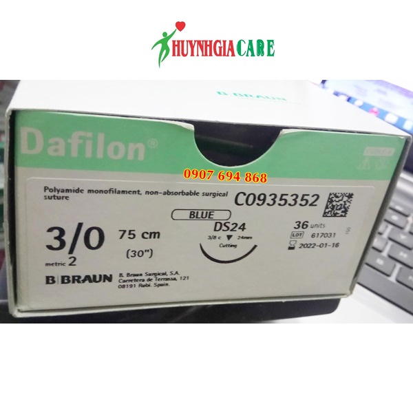 Chỉ phẫu thuật dafilon 3/0