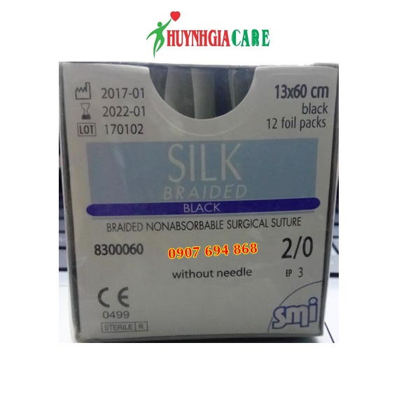 Chỉ phẫu thuật Silk 2/0 không kim