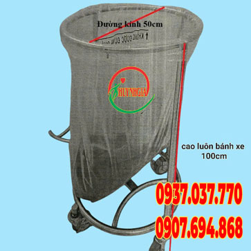 Sọt rác có bánh xe inox 304
