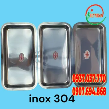 Khay chữ nhật inox 304